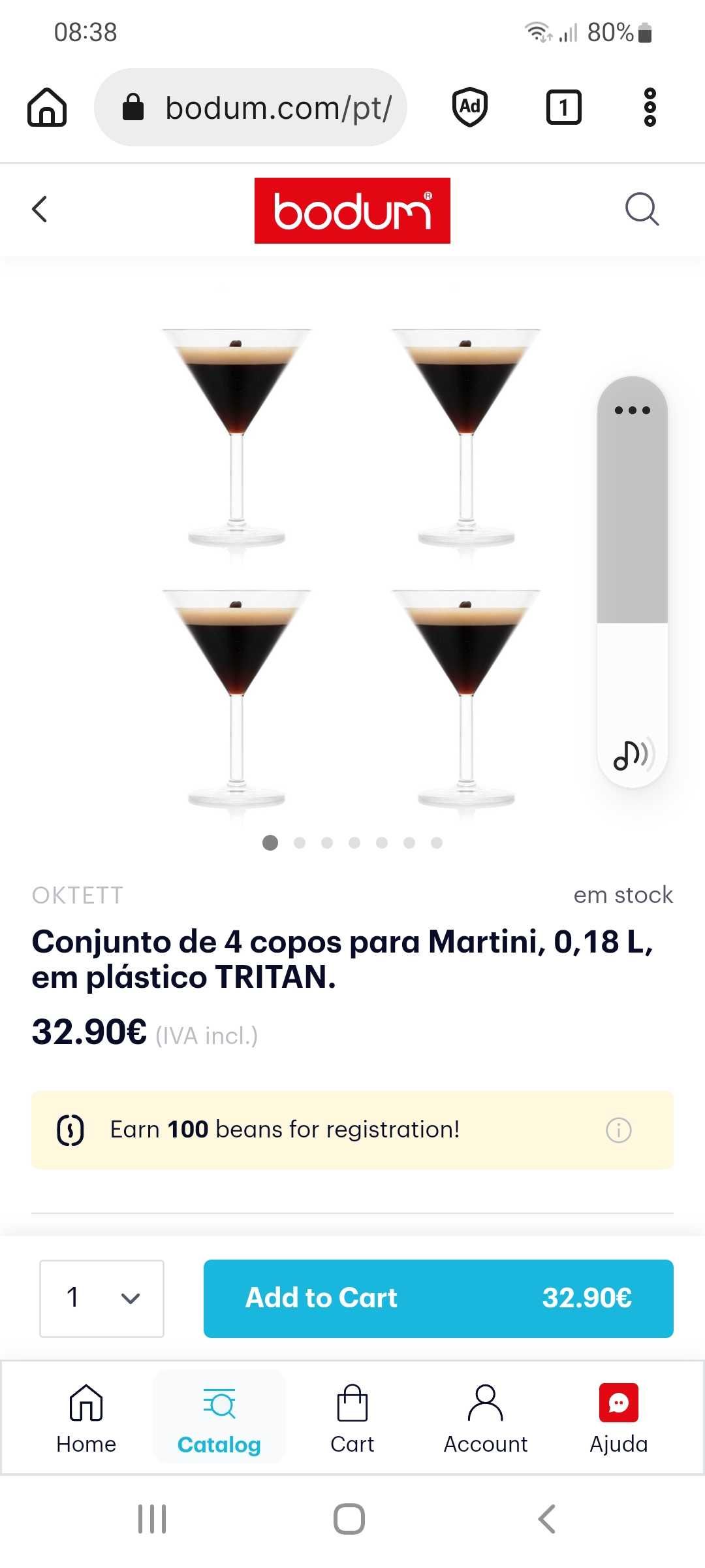 4 copos para Martini - Bodum