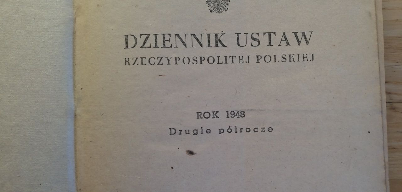 Dziennik ustaw zabytek rok 1948