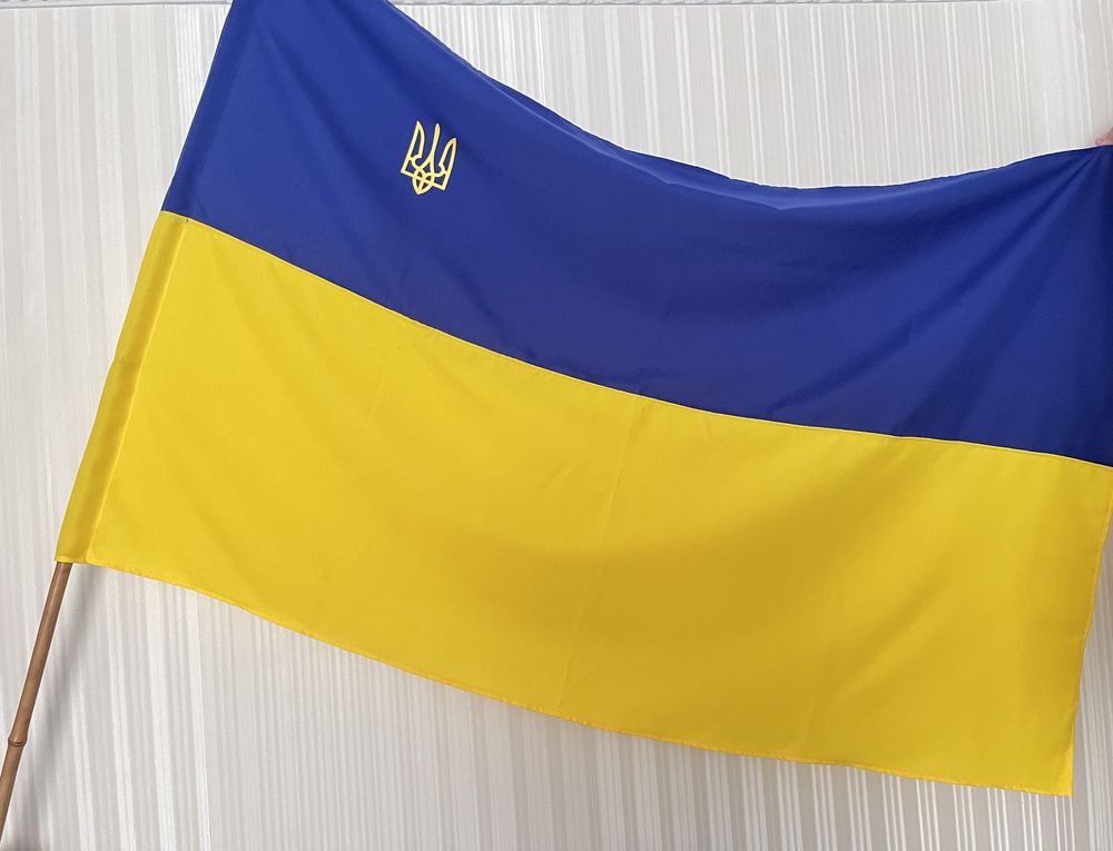 Прапор України , ОУН УПА габардин 140х90 см з кишенею під держак