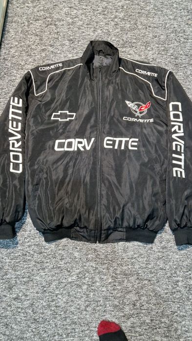 Men's Vintage CHEVROLET CORVETTE Racing Jacket Bomber Black RARE