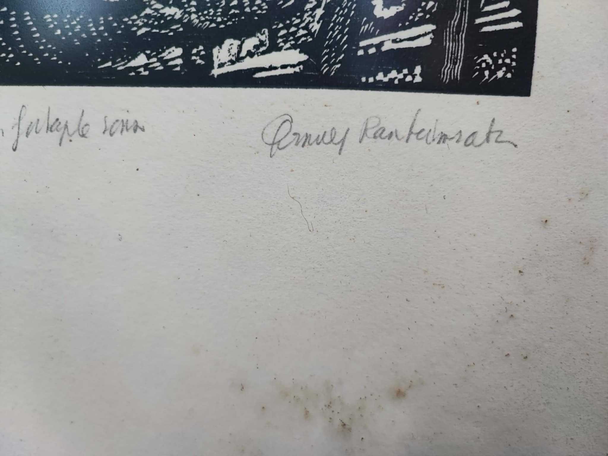 Przedwojenny obraz,drzeworyt religijny