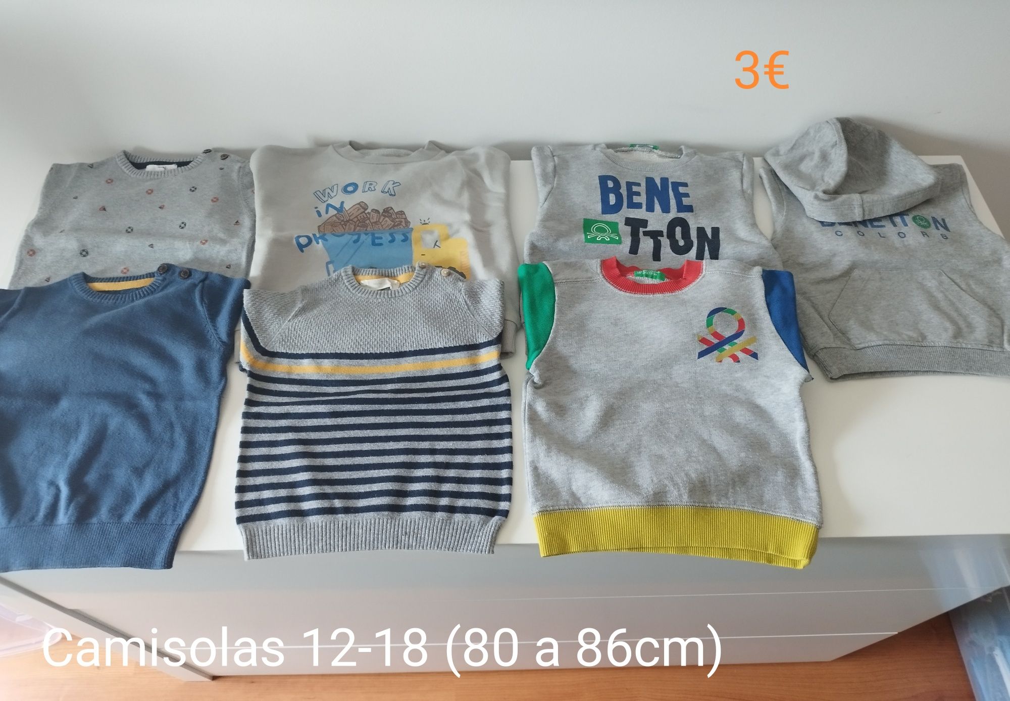 Calças e camisolas dos 9 aos 18 meses
