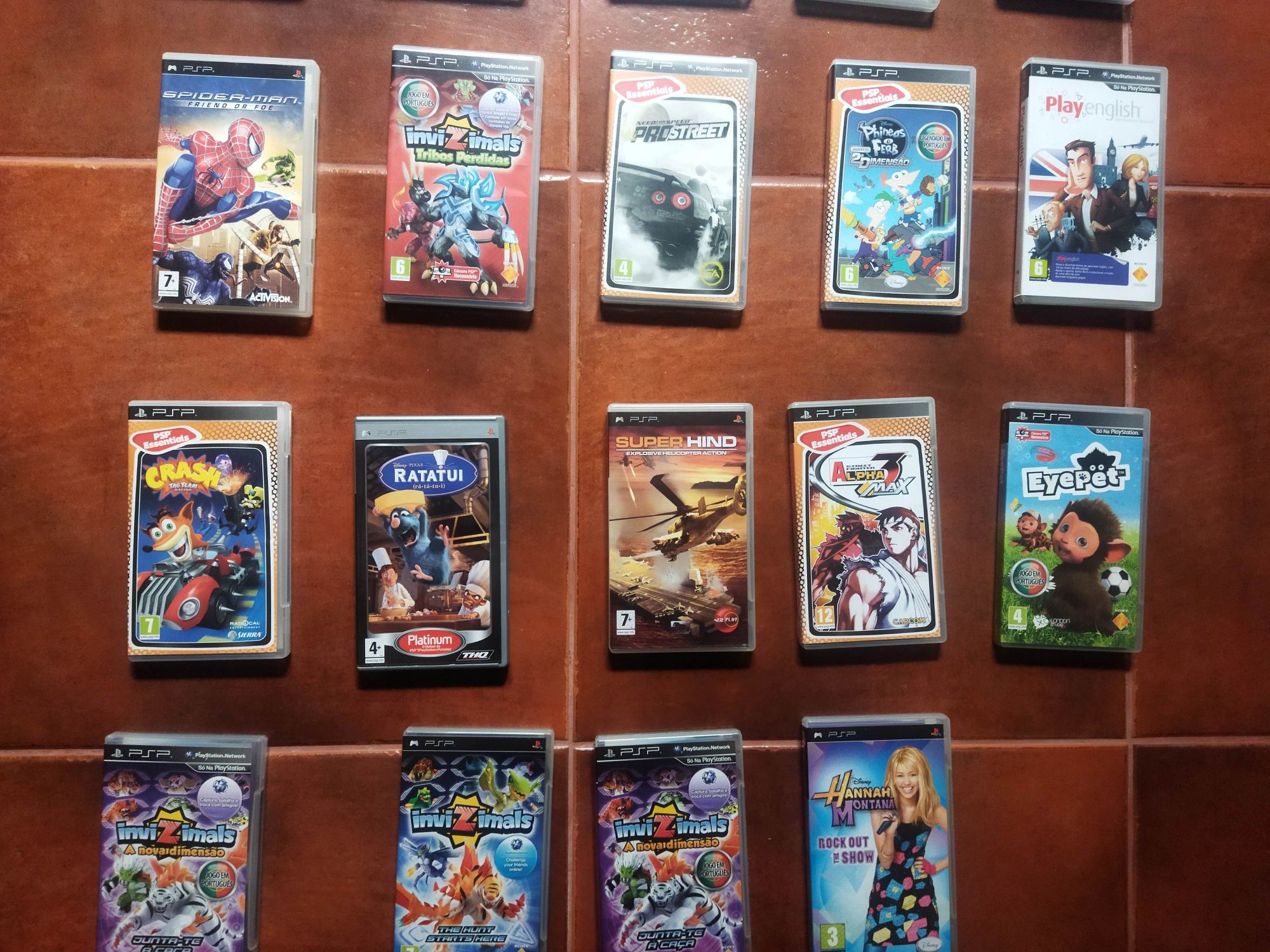 Jogos originais psp, Invizimals, Marvel, Sonic, god of war, etc