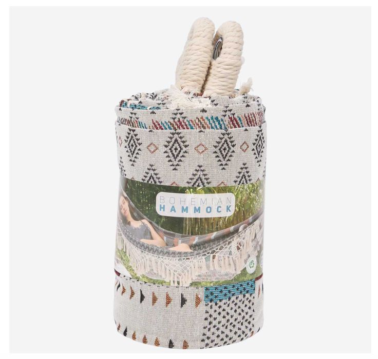 Stylowy hamak boho – 100 × 275 cm, z recyklingu