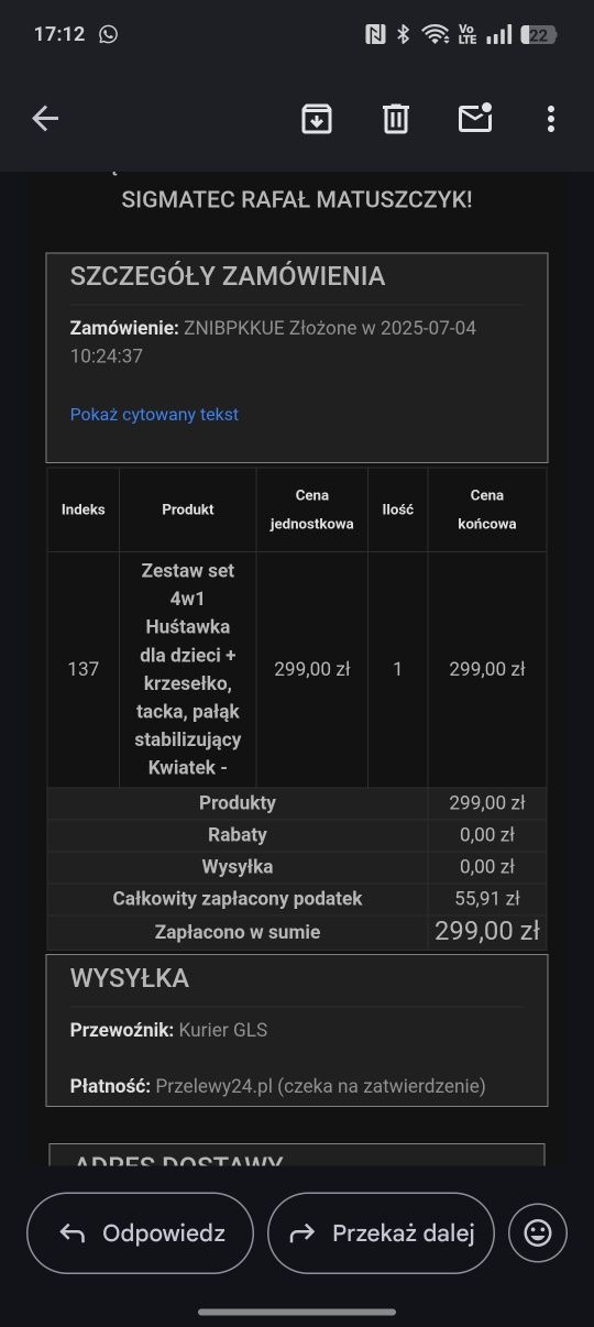 Huśtawka, krzesełko do karmienia 2w1