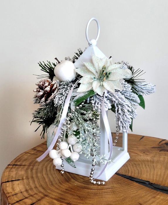 Lampion LED z Aniołkiem na grób Świąteczny Boże Narodzenie