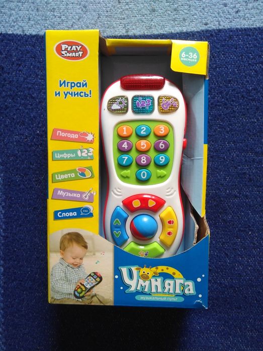 Музыкальный развивающий пульт игрушка телефон Play Smart Умняга