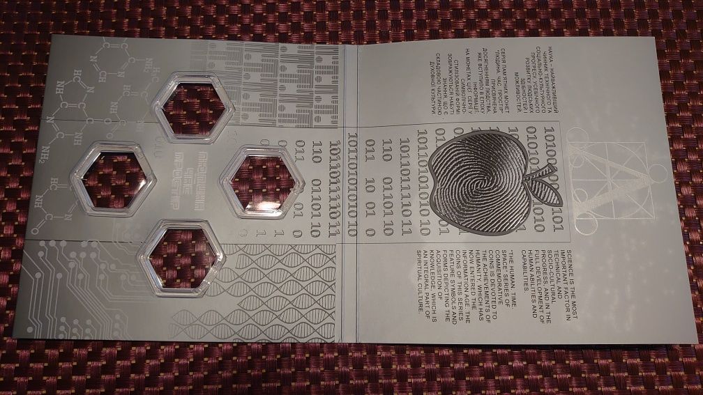 Упаковка блистер набіру монет НБУ Людина Час Простір до 100-річчя НАН