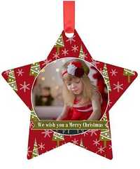 Zawieszka w kształcie gwiazdki na choinkę, z Twoim zdjęciem, Święta
