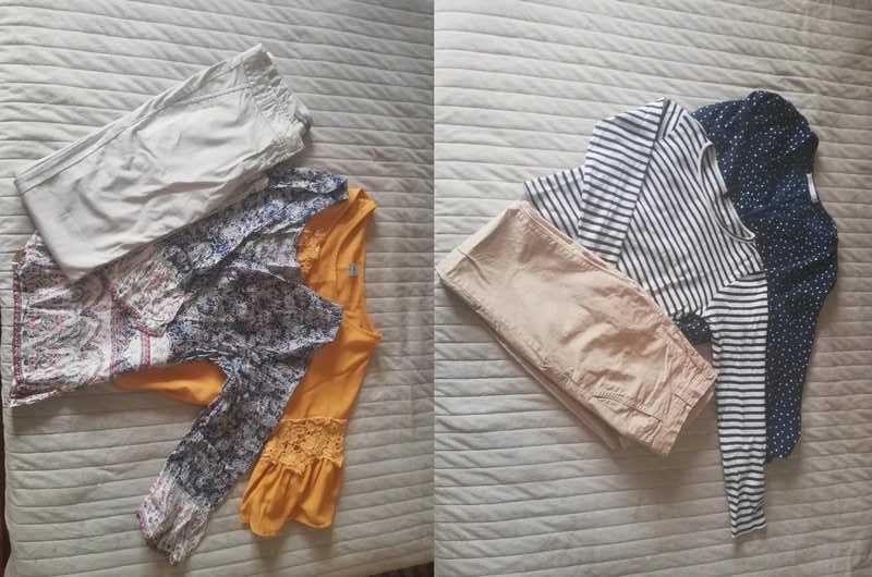 Lote de roupa: calças Zara, blusa boho/hippie