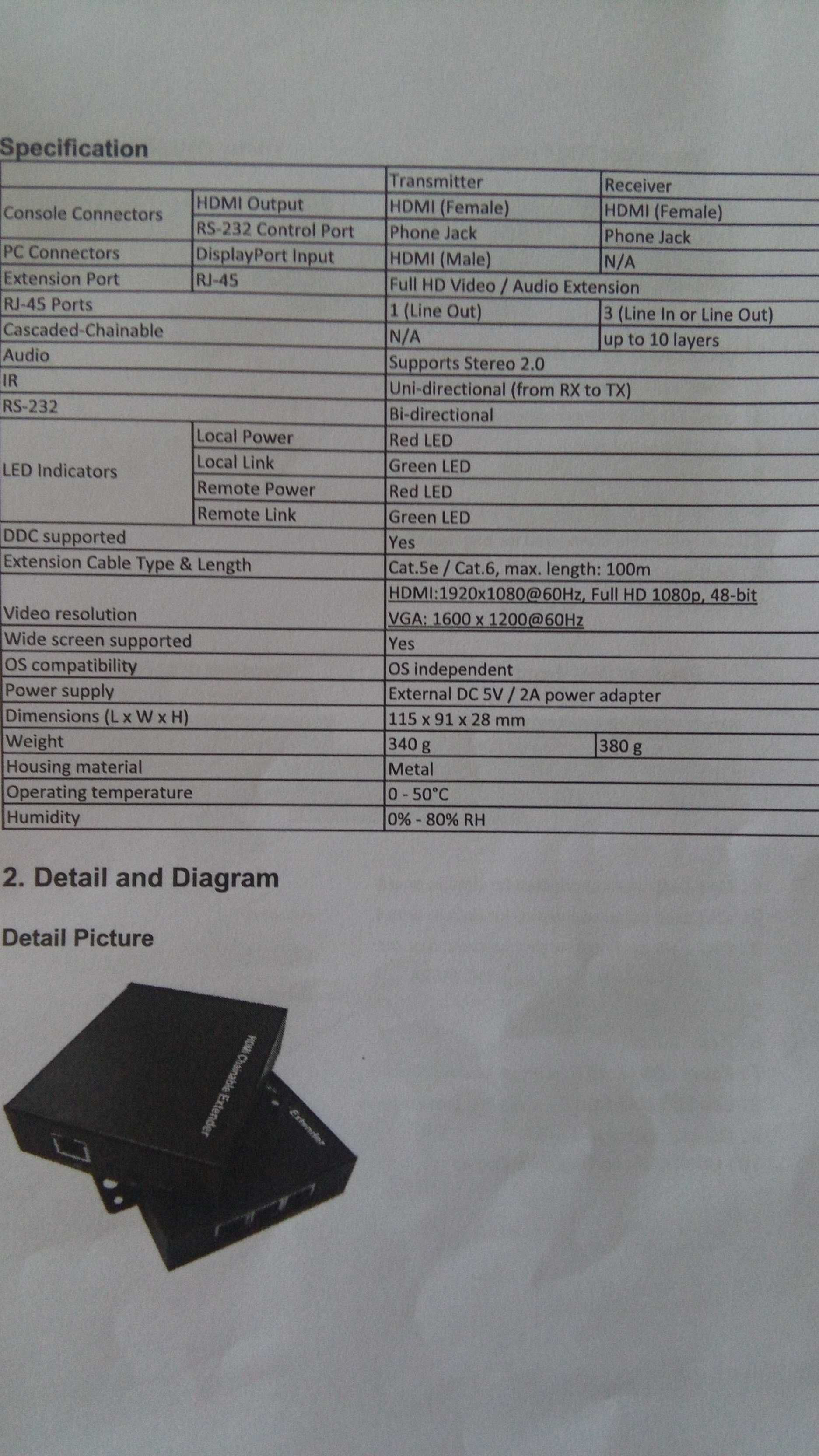 DIGITUS Przedłużacz/Extender HDMI do 100m po skrętce