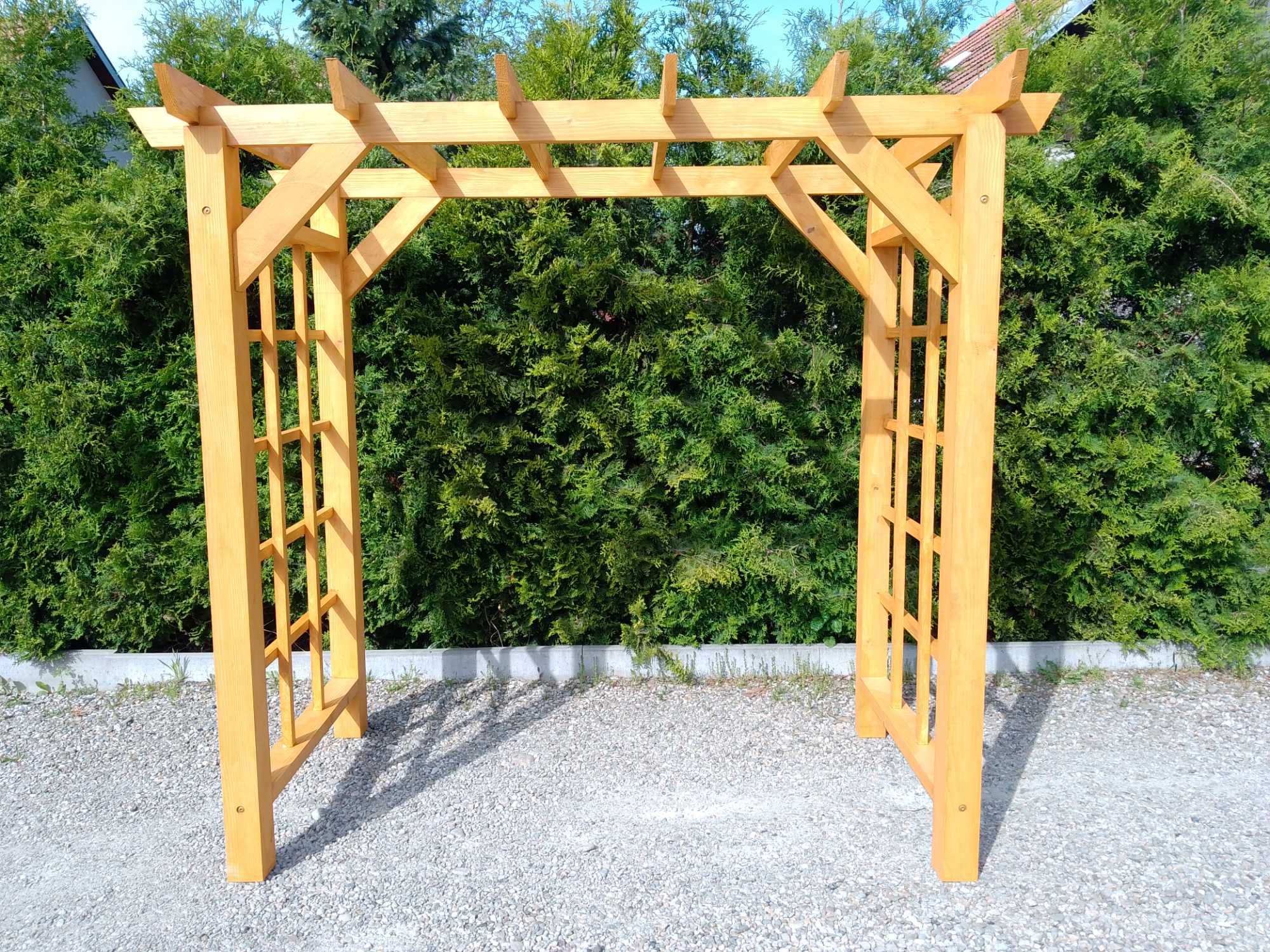 Pergola duża drewniana sosnowa 180 cm x 210 cm x 100 cm