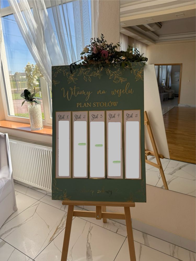 Plan stołów / tablica powitalna 2w1