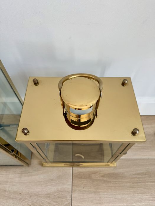 Zestaw 2 złotych latarni lampionów dekoracyjnych, stan bdb