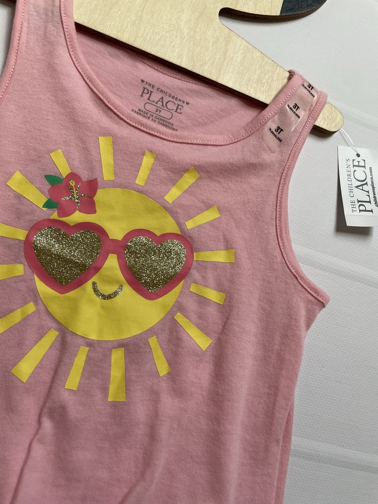 92 98 The Children’s Place koszulka sunshine brokat spodenki granatowe