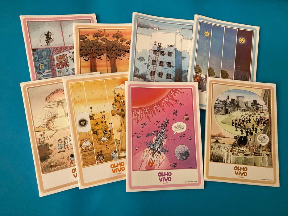 Rara Colecção de 8 Cadernos Escolares Olho Vivo Serge Ernst Anos 80