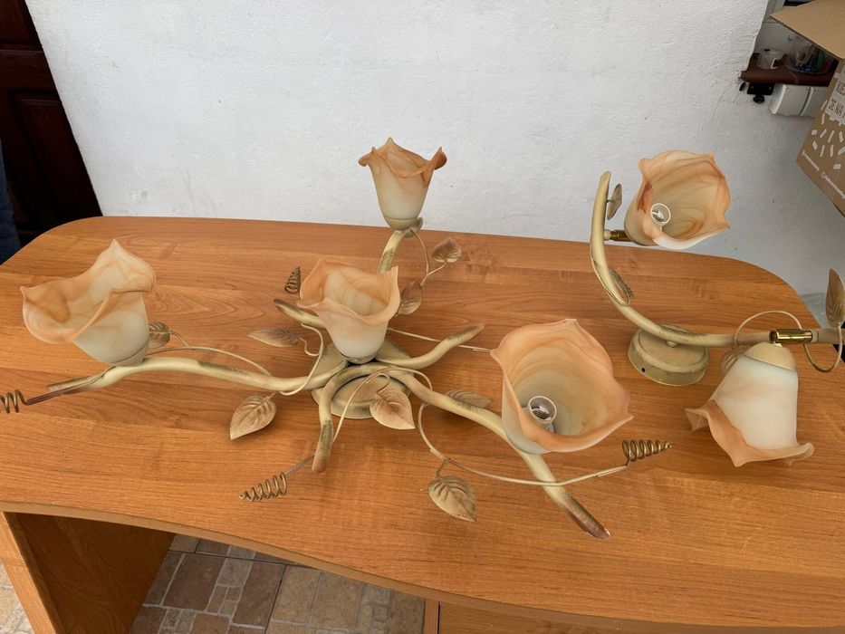 Żyrandol i kinkiet komplet oświetlenie