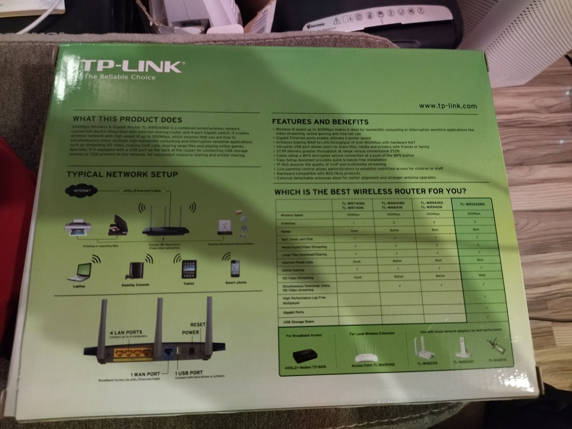 Router tp link TL-Wr1043nd