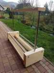 Stojak na narty drewniany chromowany NOWY transport Producent