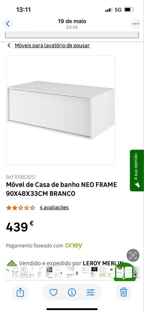 Movel Suspenso com tampo e Lavatorio Pousar