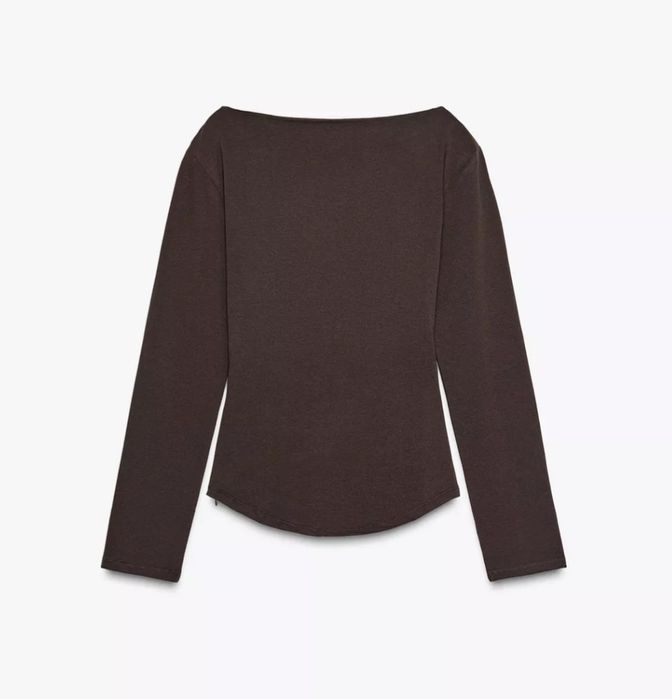 Топ Zara шоколадний светр лонгслів