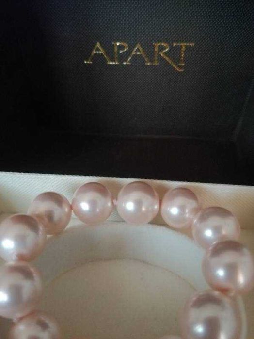 unikat srebrna bransoletka z pereł różowe perły Apart różowa perła