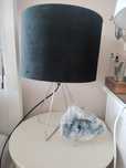 Lampka nocna lampa czarna welurowa srebrna Glamour goth