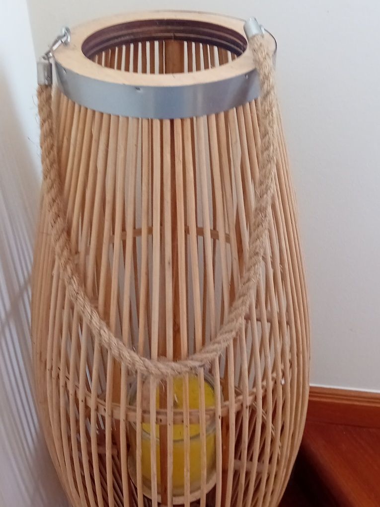 Porta vela de bambu