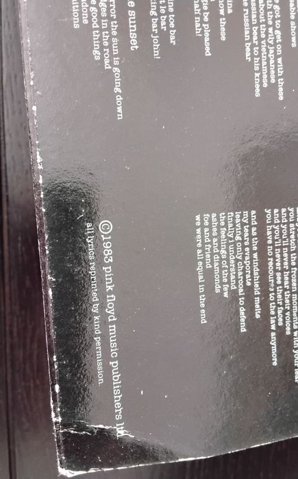 Pink Floyd -The Final Cut 1983 Valentim de Carvalho  LP