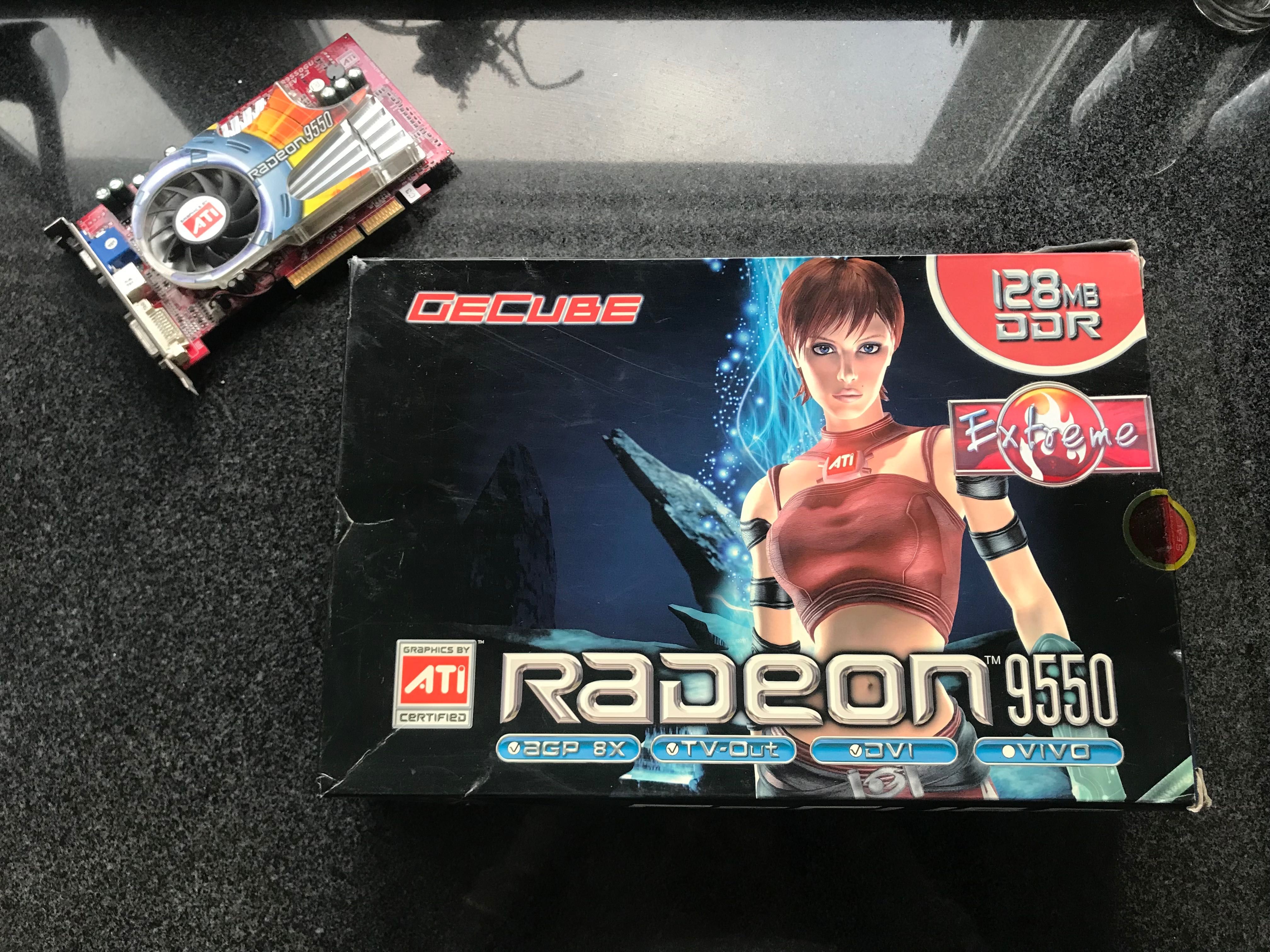Zadbana karta graficzna Radeon 9550 AGP 128 MB DDR GeCube Extreme TV