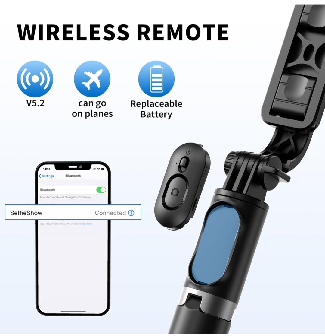 Statyw Selfie Stick, 360°Rotation 4 w 1