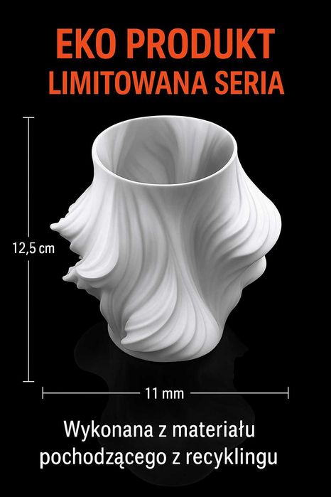 Designerski wazon 3D, z eko PLA, LIMIOTWANA SERIA