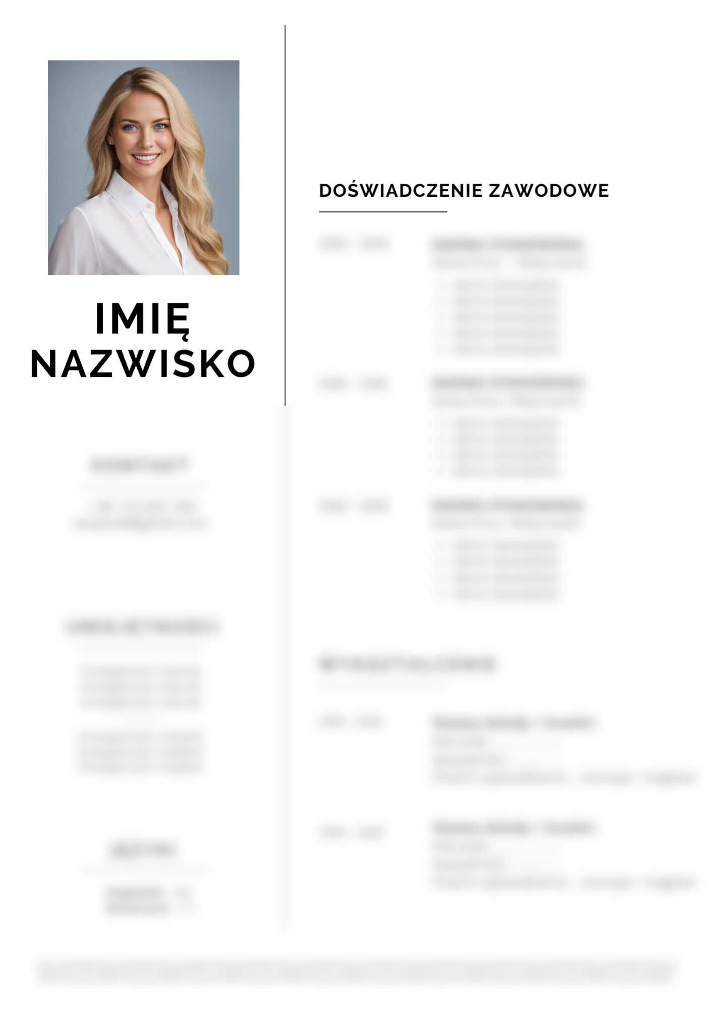 Pisanie CV, List Motywacyjny / Profesjonalne CV Resume (PDF+WORD)