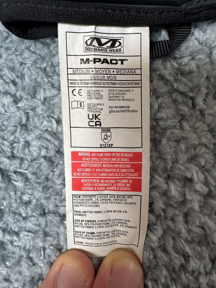 Rękawice Mechanix Wear M-pact Czarne rozmiar M