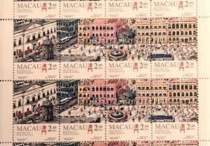 Folha miniatura selos - Largo do Senado - Macau - 1995