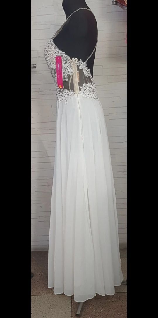 Biała sukienka ślubna suknia cywilny poprawiny