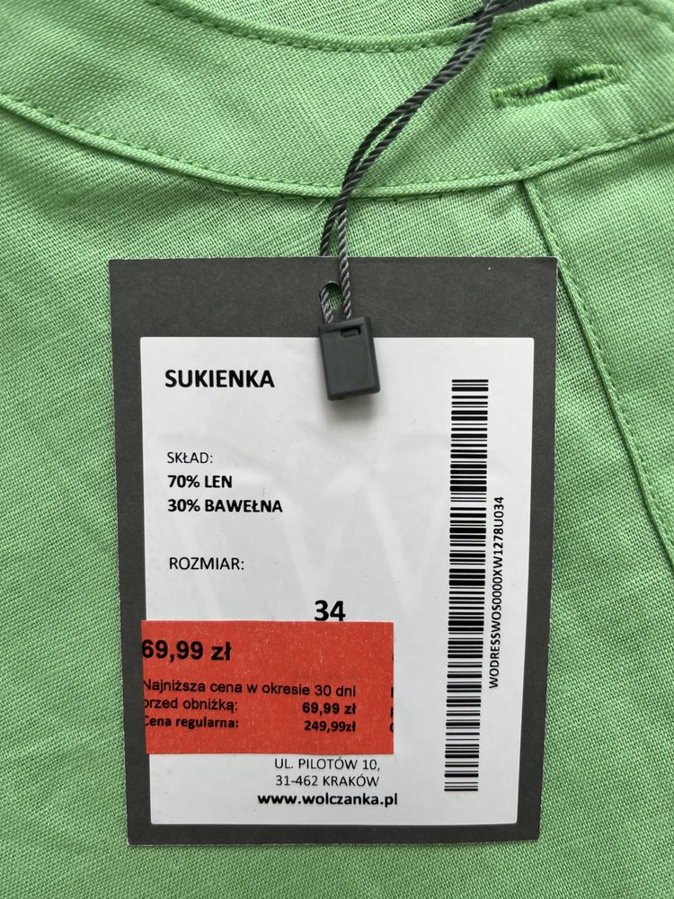 Nowa sukienka Wólczanka 34 oversize