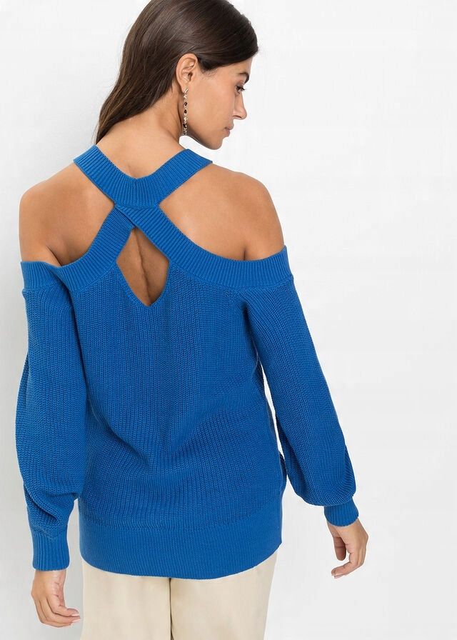 B.P.C sweter odkryte ramiona szafirowy 48/50.