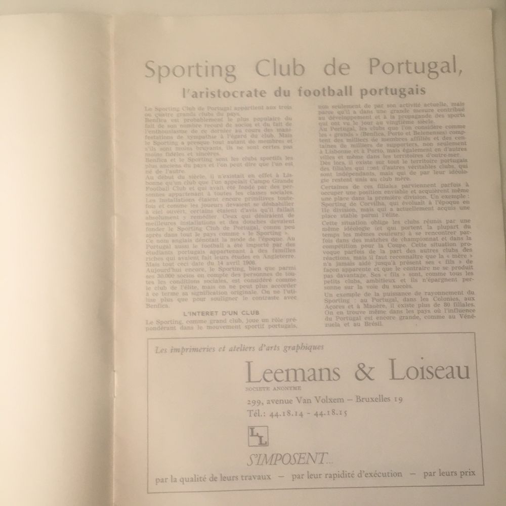 1963/1964 Revista oficial da Final da Taça dos Vencedores das Taças - Sporting vs MTK Budapeste