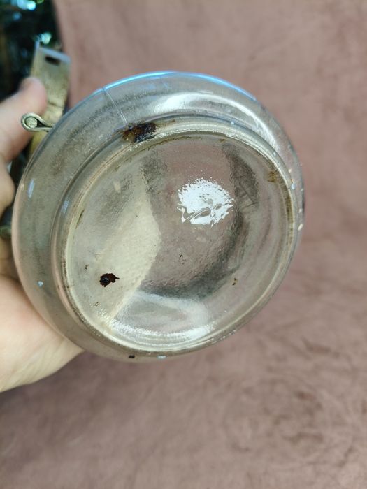 Stara szklana podstawa do lampy naftowej 144