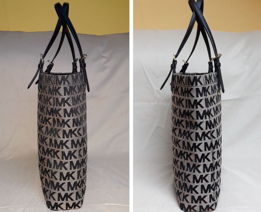 MICHAEL KORS Tote Torba Torebka Czarna 3D Holo Monogram Logo Brelok