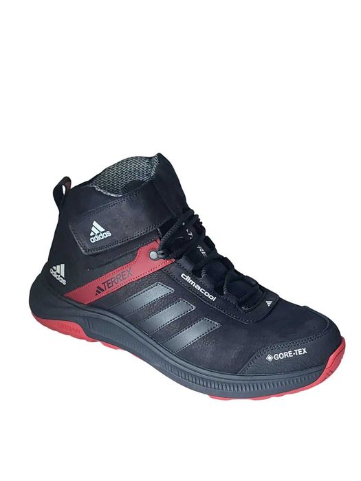 Зимние кроссовки ADIDAS TERREX (A-7) кожаные черно-красные р-ры:41-45