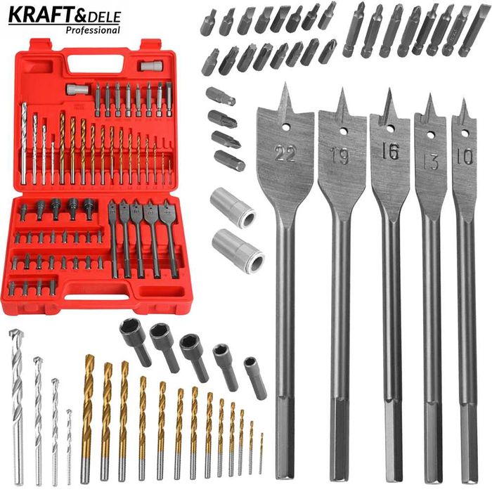 KRAFT&DELE Zestaw Wierteł Bitów Nasadek 57el Do Wkrętarki KD11272