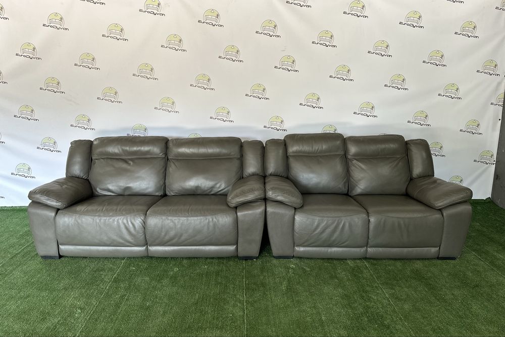 Комплект стильних шкіряних диванів електро реклайнер з Німечччини