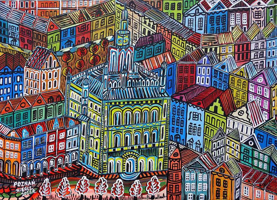 KoneserSztuki_pl POZNAN 70x50 cm obraz jak Nikifor, Dwurnik