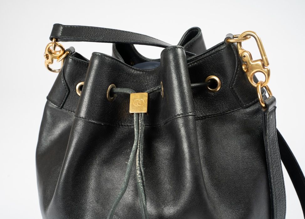 Vintage GUCCI Drawstring Bucket Bag Leather вінтажна шкіряна сумка