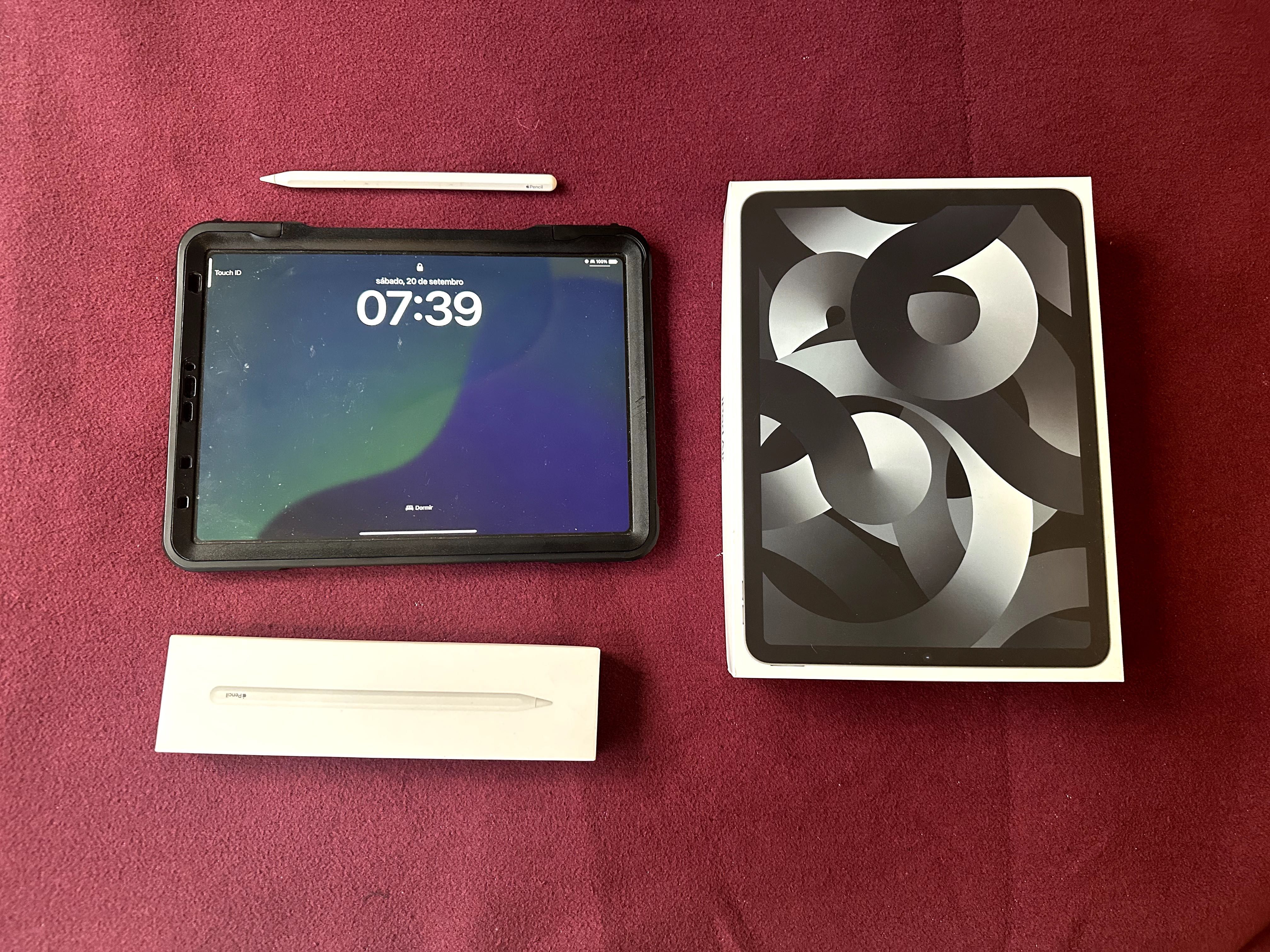 iPad Air 5ª geração (2022) com Apple Pencil e hard case