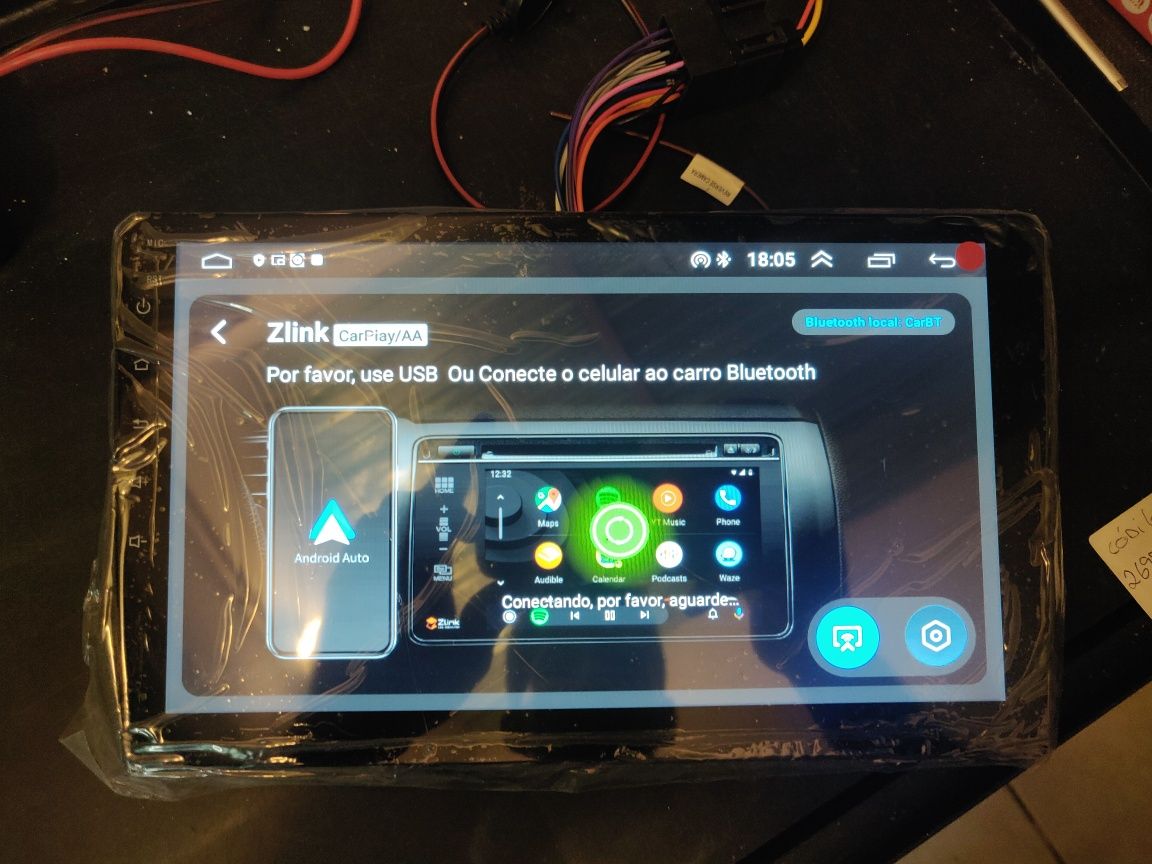 Rádio 2 DIN Android Carplay e Android auto + RDS + GPS + WiFi + Kit mã