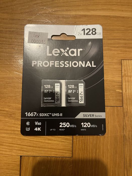 2x karta sdxc 128gb lexar professional silver series