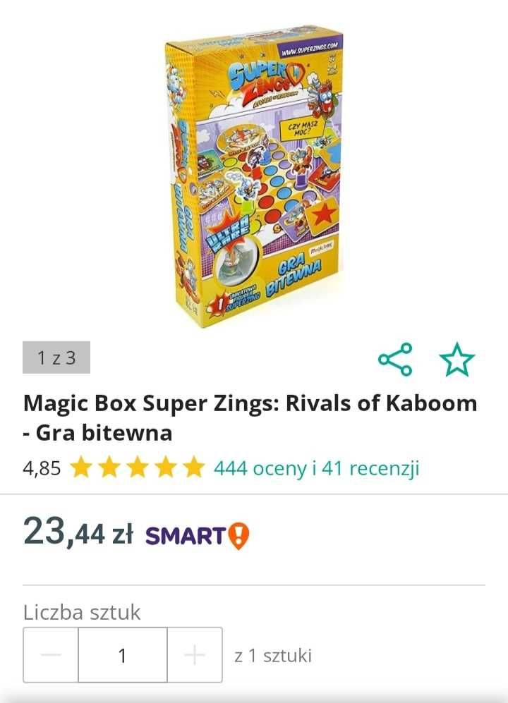 Magic box. Gra bitewna super zings rivals of kaboom.